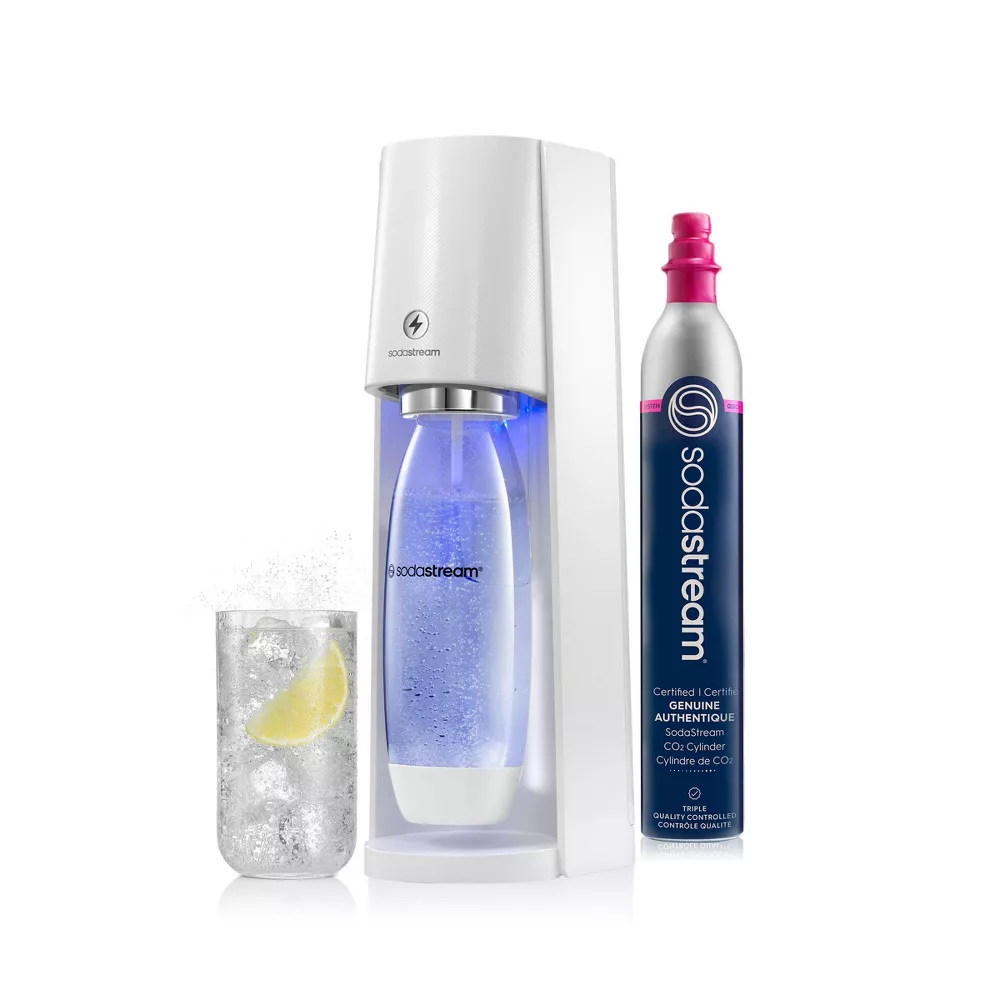SodaStream E-TERRA Sparkling Water Maker with CO2 and Carbonating Bottle